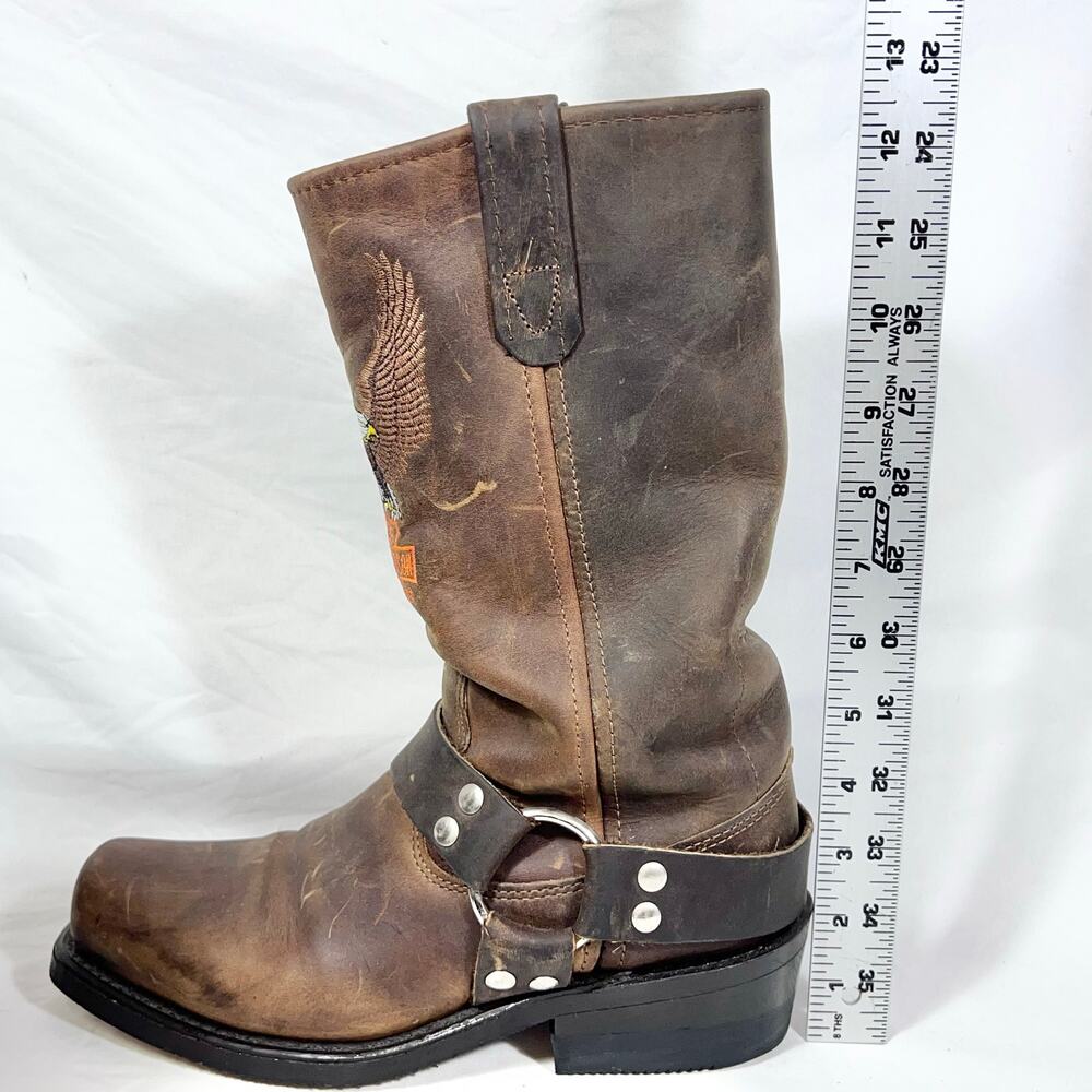 Harley Davidson Darren Harness Brown Leather Motorcycle Boots Mens 6D Women 7.5 - Picture 16 of 16
